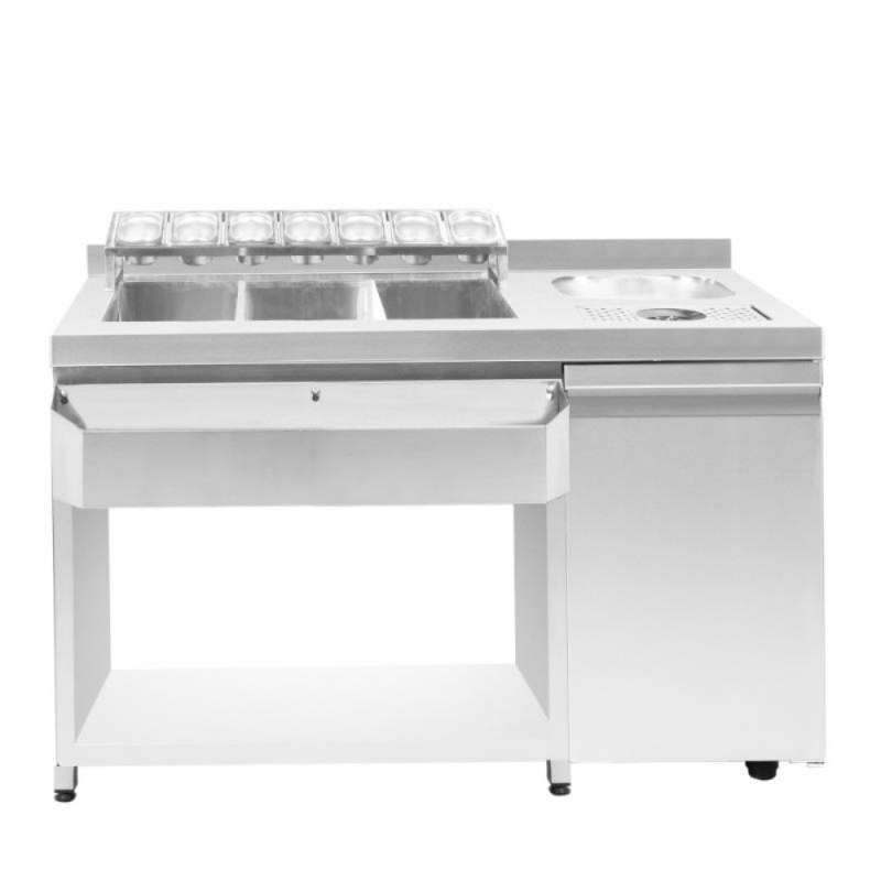 Ουδέτερο Bar Station 134x70x88cm NikiInox 00BS.GN134.0