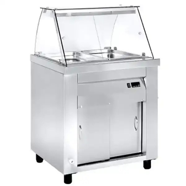 Μπαιν Μαρί Επιδαπέδιo 2 GN 1/1 Με Βιτρίνα NikiInox 00MM.80075H.21
