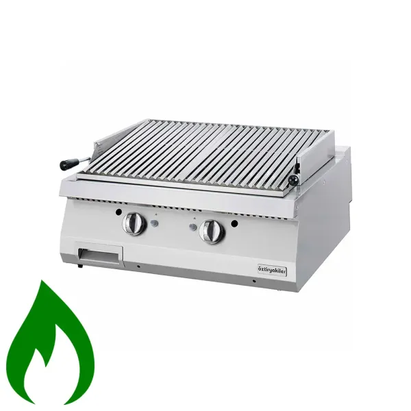Γκριλ με πέτρες λάβας με 2 καυστήρες OZTI 7864.N1.80703.20