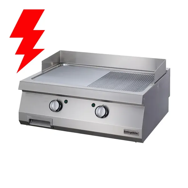 Πλατώ Ηλεκτρικό Λεία-Ραβδωτή Επιφάνεια Χάλυβα ΟΖΤΙ 7864.N1.80903.14