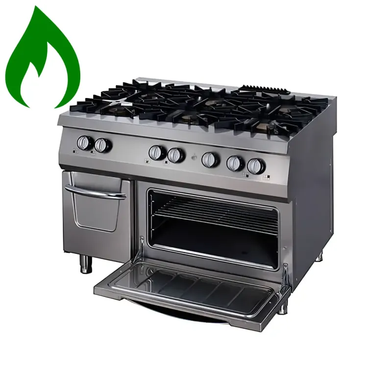 Επαγγελματική κουζίνα με 6 εστίες υγραερίου με φούρνο υγραερίου ΟΖΤΙ 7865.N1.12708.10NLS