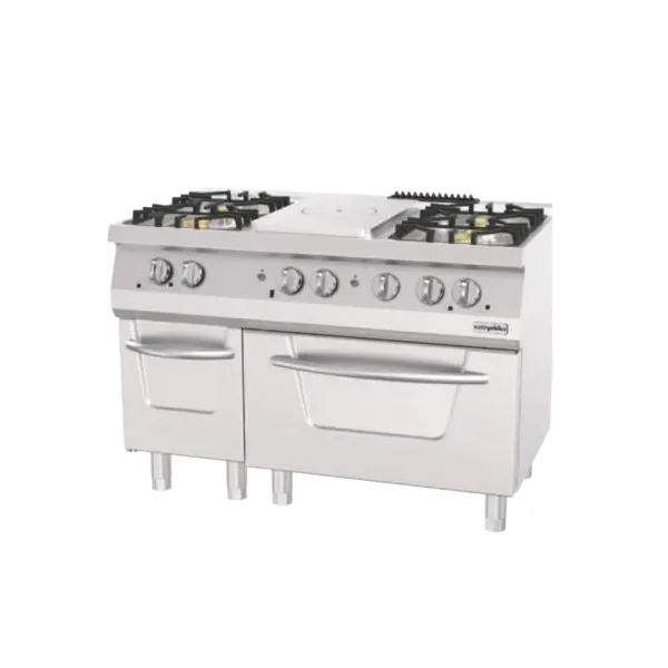 Επαγγελματική κουζίνα με 5 εστίες υγραερίου με φούρνο υγραερίου ΟΖΤΙ 7865.N1.12708.12NL