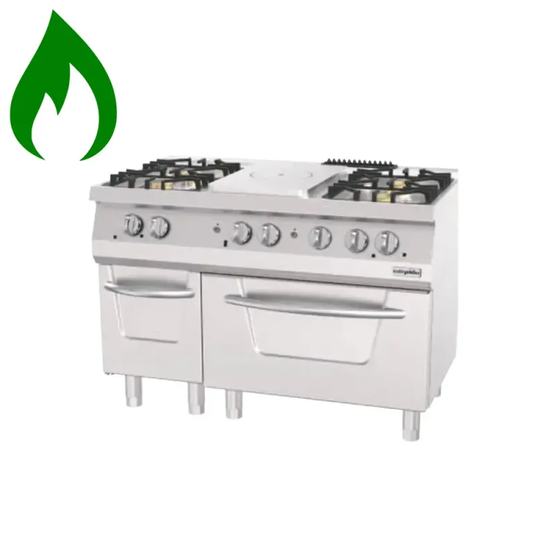 Επαγγελματική κουζίνα με 5 εστίες υγραερίου με φούρνο υγραερίου ΟΖΤΙ 7865.N1.12708.12NL