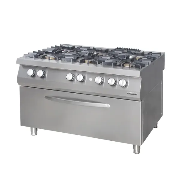 Επαγγελματική κουζίνα με 6 εστίες υγραερίου με φούρνο υγραερίου ΟΖΤΙ 7865.N1.12708.50NLP