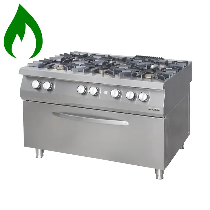 Επαγγελματική κουζίνα με 6 εστίες υγραερίου με φούρνο υγραερίου ΟΖΤΙ 7865.N1.12708.50NLP