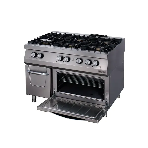 Επαγγελματική κουζίνα με 6 εστίες υγραερίου με φούρνο ηλεκτρικό OZTI 7865.N1.12908.10E