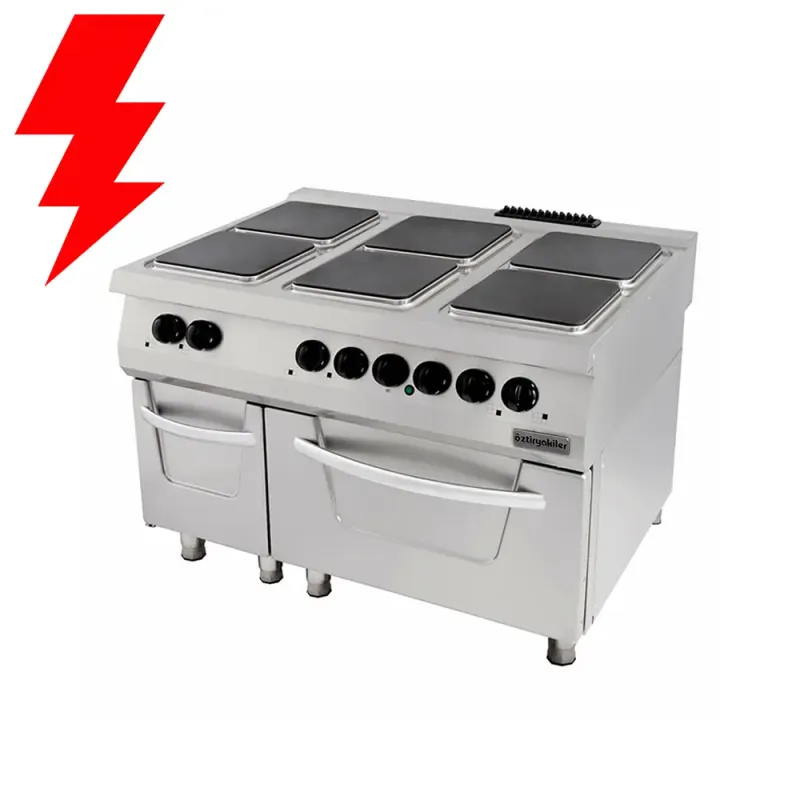 Επαγγελματική κουζίνα με 6 εστίες ηλεκτρικές με φούρνο ηλεκτρικό OZTI 7865.N1.12908.11