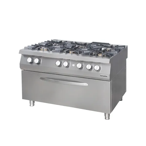 Επαγγελματική κουζίνα με 6 εστίες υγραερίου με φούρνο ηλεκτρικό OZTI 7865.N1.12908.50E