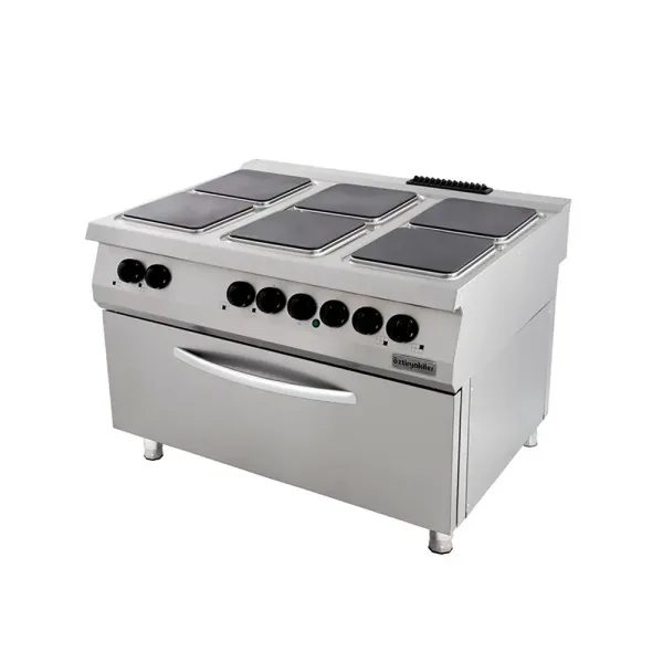 Επαγγελματική κουζίνα με 6 εστίες ηλεκτρικές με φούρνο ηλεκτρικό OZTI 7865.N1.12908.51