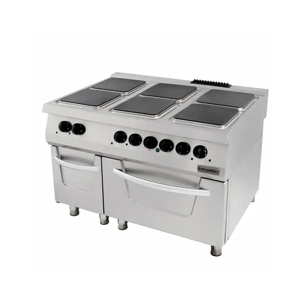 Επαγγελματική κουζίνα με 6 εστίες ηλεκτρικές με φούρνο ηλεκτρικό OZTI 7865.N1.12908.11