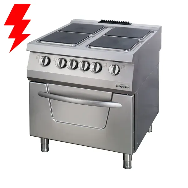 Επαγγελματική κουζίνα με 4 εστίες ηλεκτρικές με φούρνο ηλεκτρικό OZTI 7865.N1.80908.11