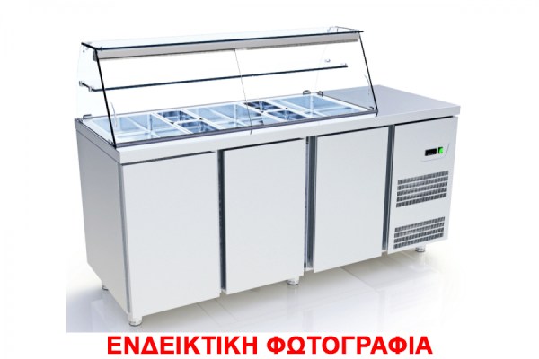 Ψυγείο Σαλατών Με Βιτρίνα με 4 Πόρτες 22 G/N Με Ψυκτικό Μηχάνημα VR237GR