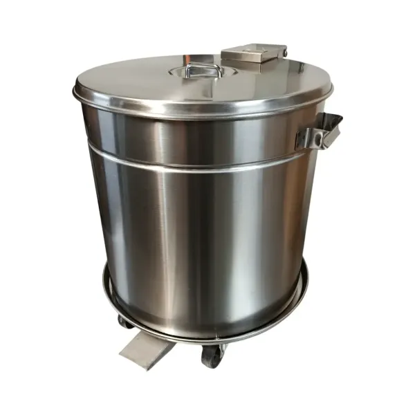 Κάδος Απορριμμάτων Πετάλ INOX με Ρόδες LAPPAS