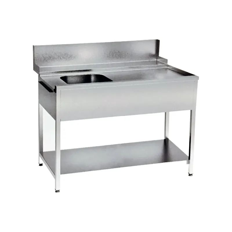Λάντζα εισόδου πλυντηρίου με γούρνα 40x50x30cm NikiInox LB0S.P8185.15