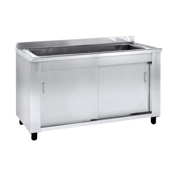 Λάντζα Σκευών Κλειστή Με 1 Γούρνα NikiInox MBCS.S7230.19
