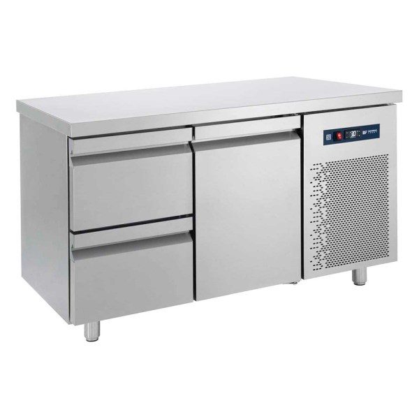 Ψυγείο Πάγκος Συντήρηση Με 1 Πόρτα και 2 Συρτάρια GN 139x70x85cm PG139 1S1P