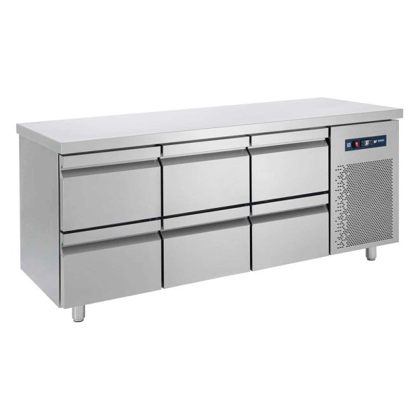 Ψυγείο Πάγκος Συντήρηση Με 6 Συρτάρια GN 185x60x85cm PG 6185 S