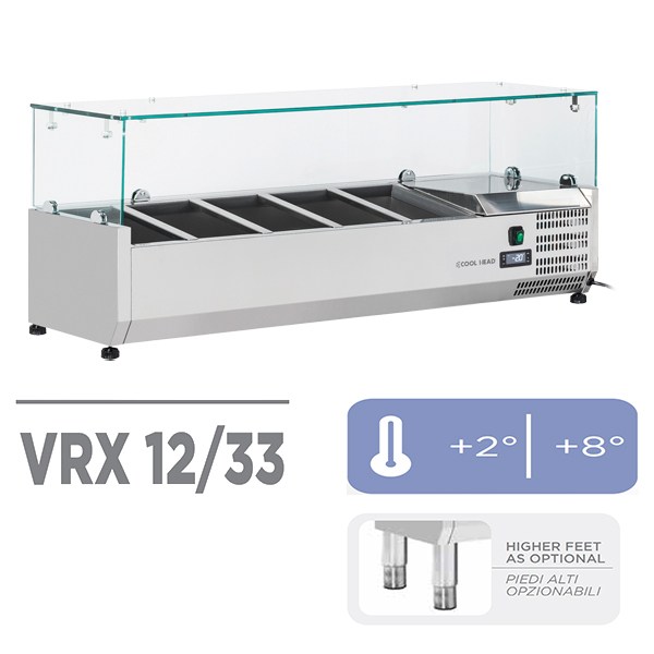 Επιτραπέζια Βιτρίνα Πίτσας για 5 GN 1/4 Cool Head VRX 12/33