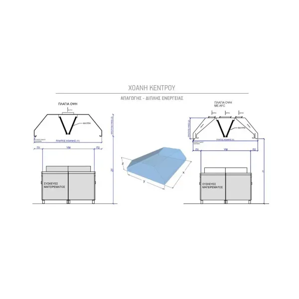 Χοάνη απαγωγής κέντρου BIOHOOD KK3