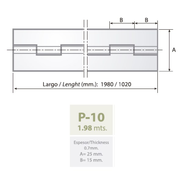 Μεντεσές Inox 2μ. CAFF P-10 FIO 0929