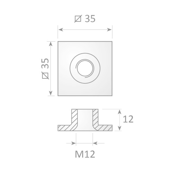 Φλάντζα με σπείρωμα 35x35 CAFF PR-35/12 FIO 9791