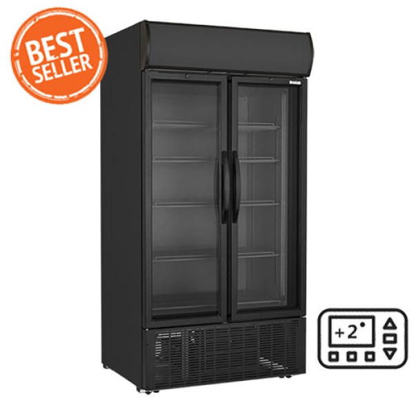 Ψυγείο  Αναψυκτικών - Βιτρίνα Συντήρησης 1000lt Με 2 Ανοιγόμενες Πόρτες LP-1000H BLACK