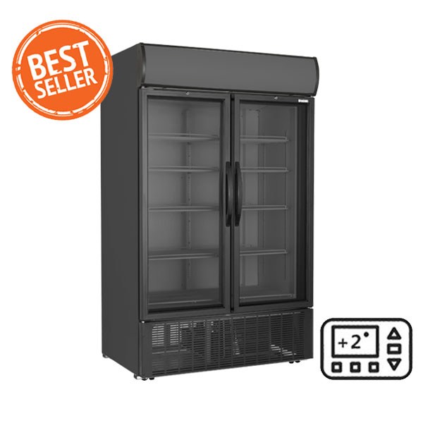 Ψυγείο  Αναψυκτικών - Βιτρίνα Συντήρησης 1200lt Με 2 Ανοιγόμενες Πόρτες LP-1200H BLACK