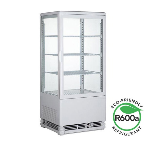 Επαγγελματικό Ψυγείο - Βιτρίνα συντήρησης πανοραμική επιτραπέζια 1 ΠόρταMINI COOLER WHITE / LPR-78LW