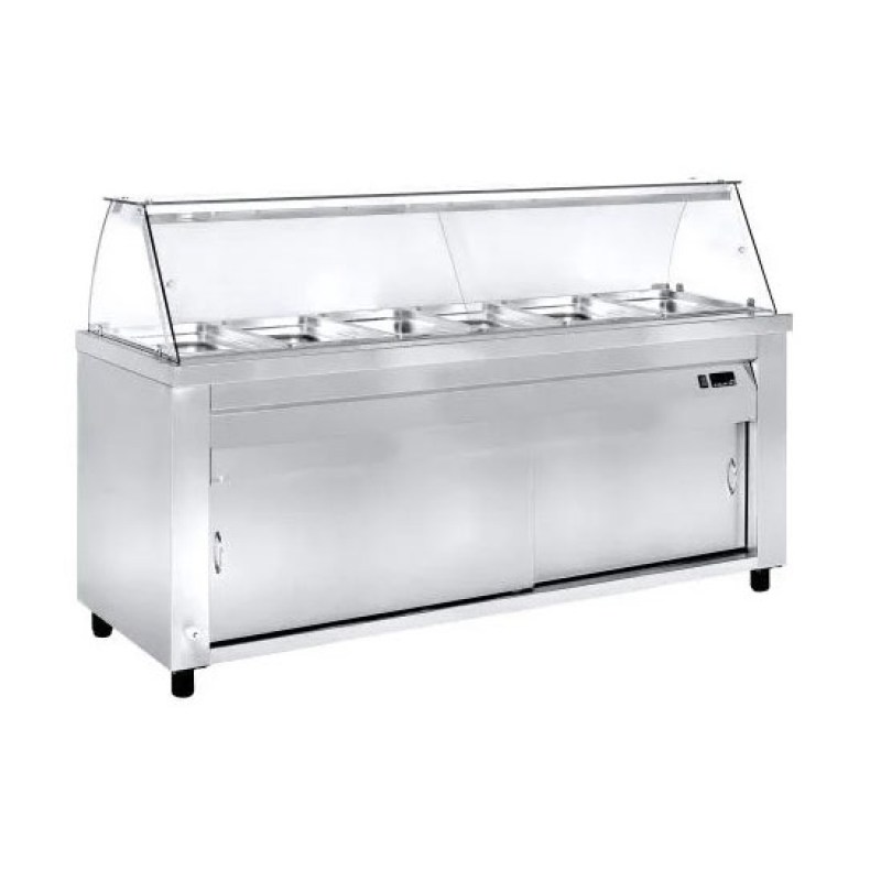 Μπαιν Μαρί Επιδαπέδιο 6GN 1/1 με βιτρίνα NikiInox 00MM.70204H.61
