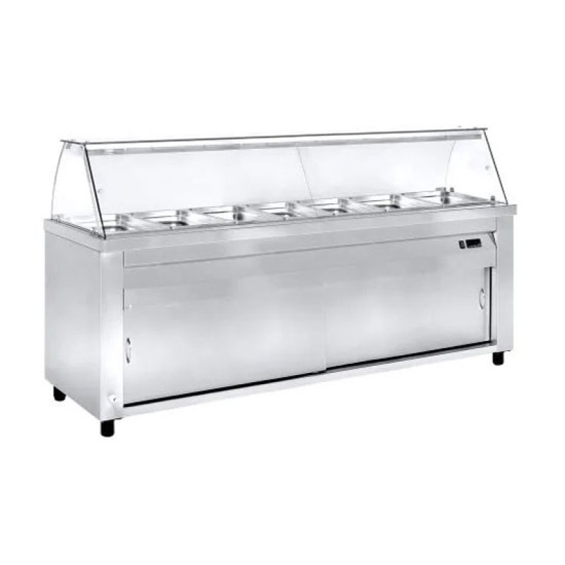 Μπαιν Μαρί Επιδαπέδιο 7GN 1/1 με βιτρίνα NikiInox 00MM.70237H.71