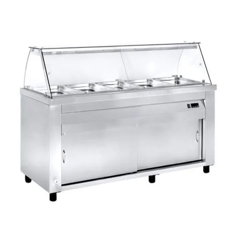 Μπαιν Μαρί Επιδαπέδιο 5GN 1/1 με βιτρίνα NikiInox 00MM.80172H.51