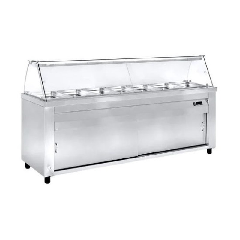 Μπαιν Μαρί Επιδαπέδιο 7GN 1/1 με βιτρίνα NikiInox 00MM.80237H.71