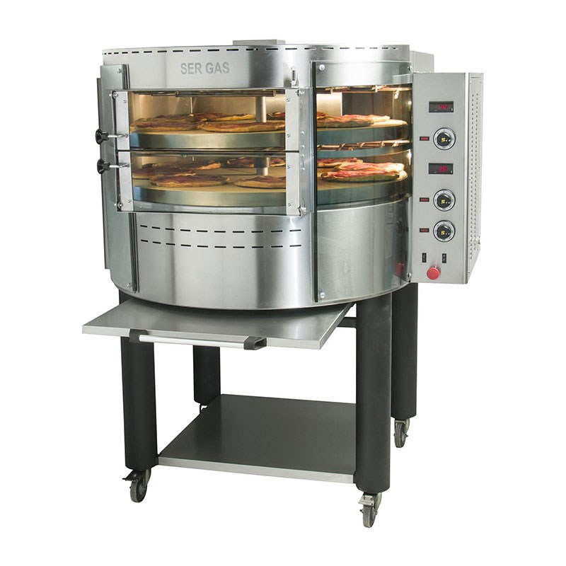 Φούρνος Πίτσας Ηλεκτρικός Με Περιστρεφόμενη Πλάκα Και Βάση SERGAS RPE2