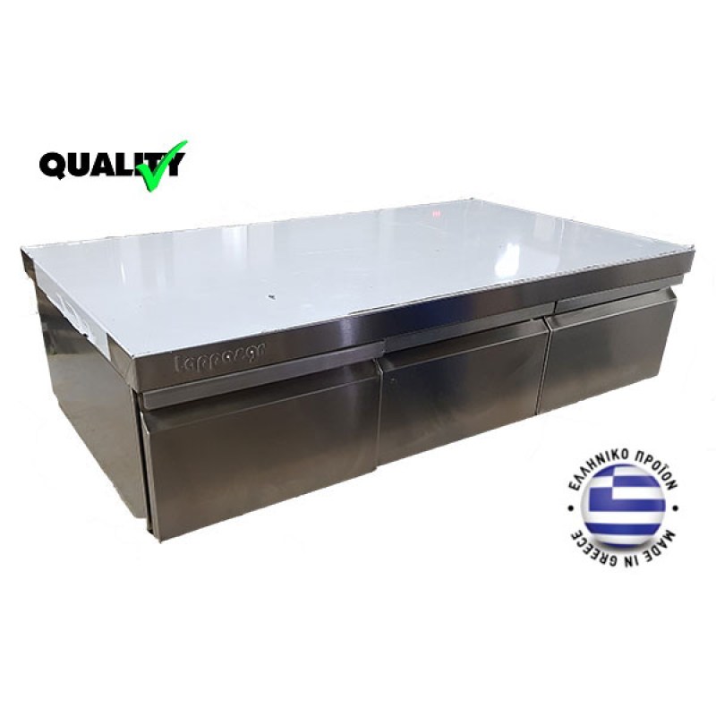 Συρτάρι καφέ τριπλό Inox LAPPAS 100x50x25,5cm