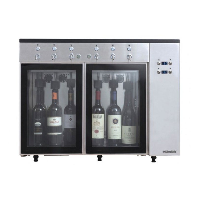 Ψυγείο κρασιών για 6 φιάλες 2 Πόρτες Klimaitalia Sommelier 6