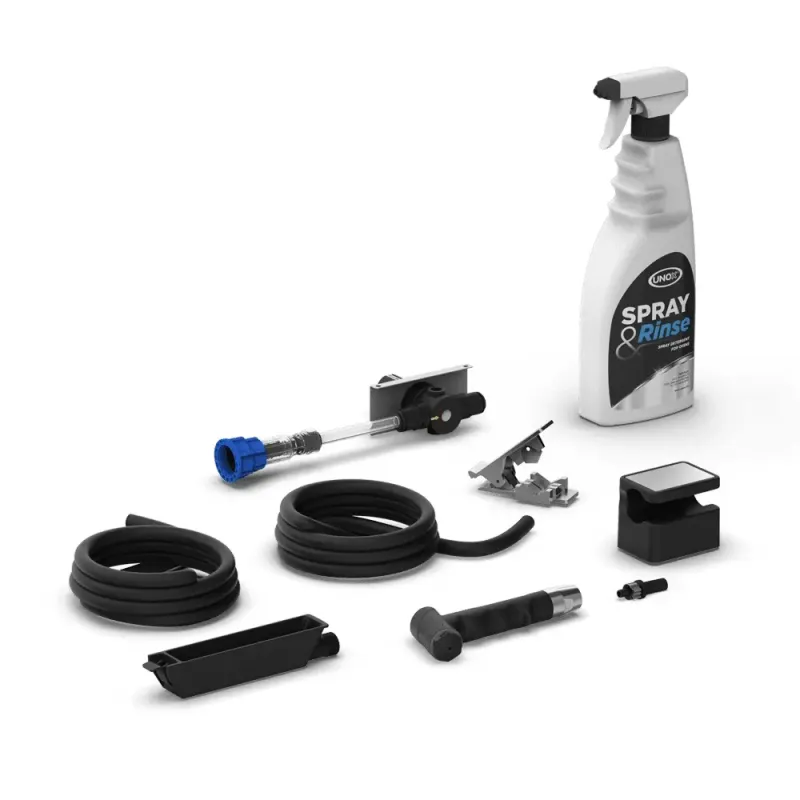 Hand shower - drain kit - bottle of detergent QUICK.Rinse + Detergent UNOX XHC053-SR