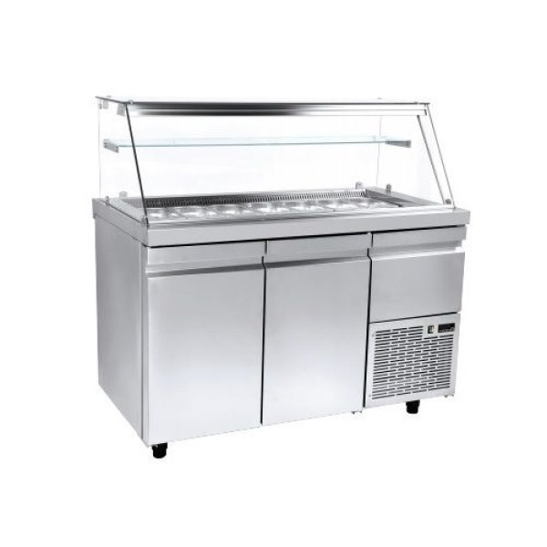 Ψυγείο σαλατών με βιτρίνα 18G/N με αέρα & ψυκτικό μηχάνημα NikiInox VI XA 157M