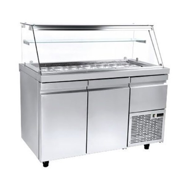 Ψυγείο σαλατών με βιτρίνα 10G/N με αέρα & ψυκτικό μηχάνημα NikiInox VI XA 089M