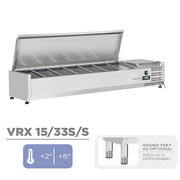 Ψυγείο πίτσας επιτραπέζιο χωρίς βιτρίνα 7 GN 1/4 Cool Head VRX 15/33S/S