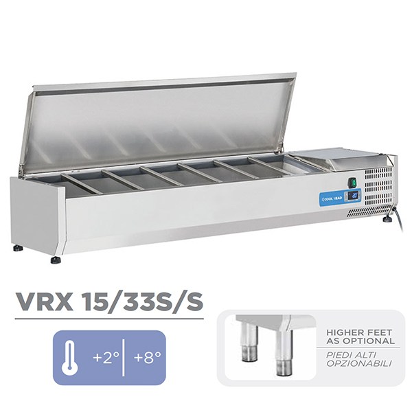 Ψυγείο πίτσας επιτραπέζιο χωρίς βιτρίνα 7 GN 1/4 Cool Head VRX 15/33S/S