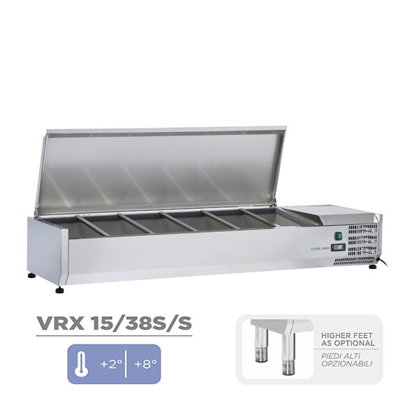 Ψυγείο πίτσας επιτραπέζιο χωρίς βιτρίνα 5 GN 1/3 + 1 GN 1/2 Cool Head VRX 15/38S/S