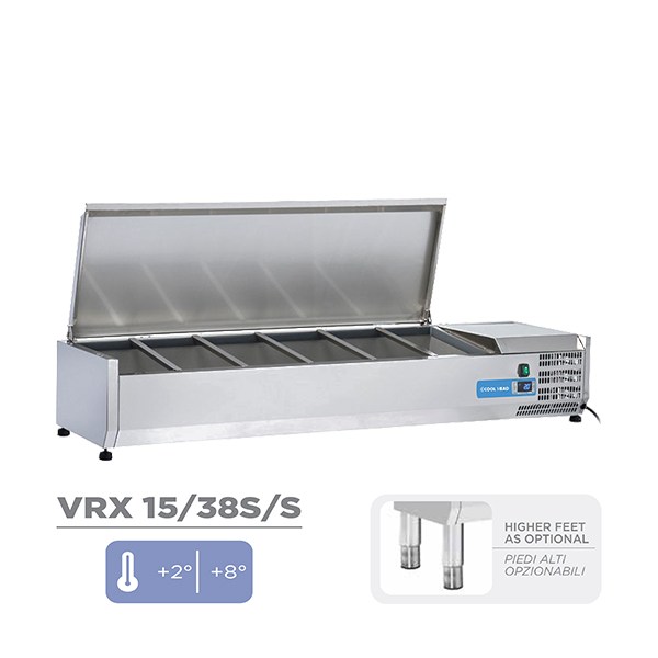 Ψυγείο πίτσας επιτραπέζιο χωρίς βιτρίνα 5 GN 1/3 + 1 GN 1/2 Cool Head VRX 15/38S/S