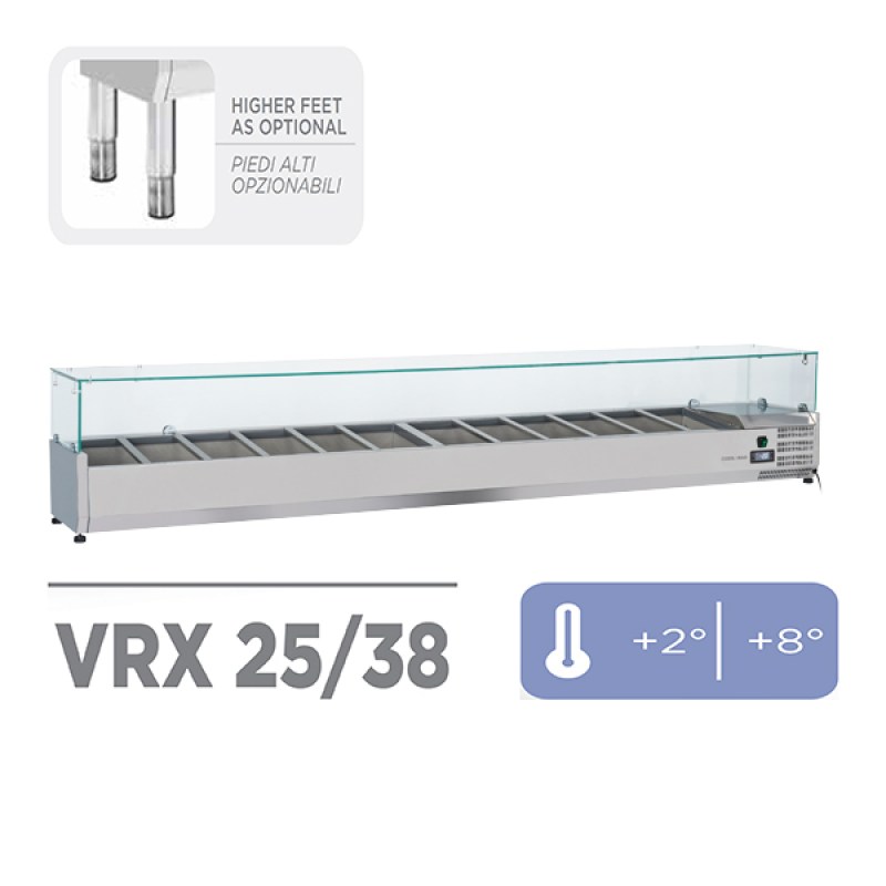 Επιτραπέζια Βιτρίνα Πίτσας Για 12 GN 1/3 Cool Head VRX 25/38